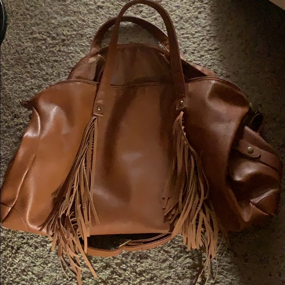 Brown weekender bag